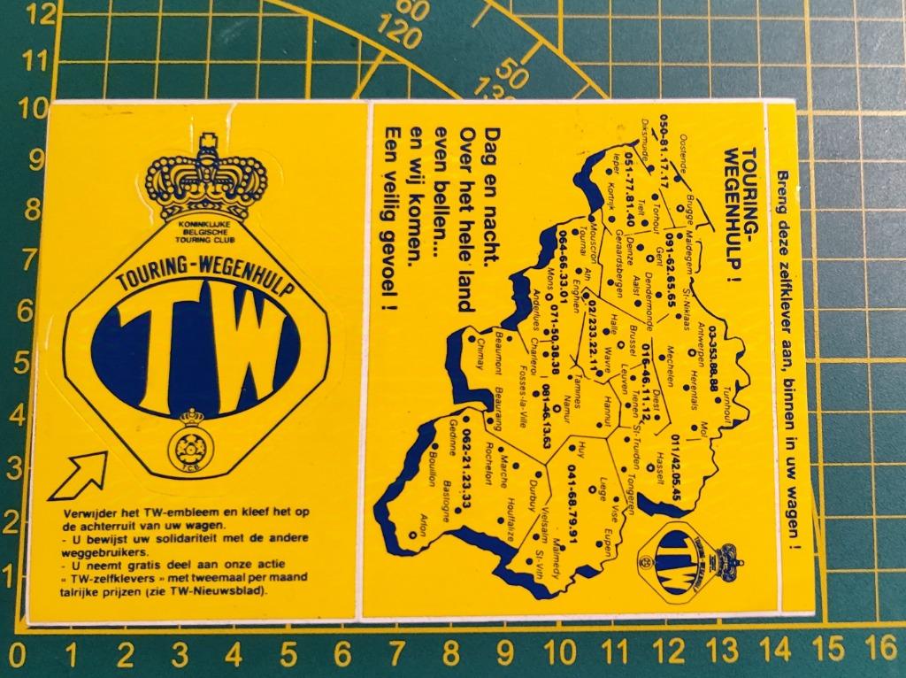 Sticker Touring Wegenhulp donkerblauw met kaart, Enlèvement ou Envoi