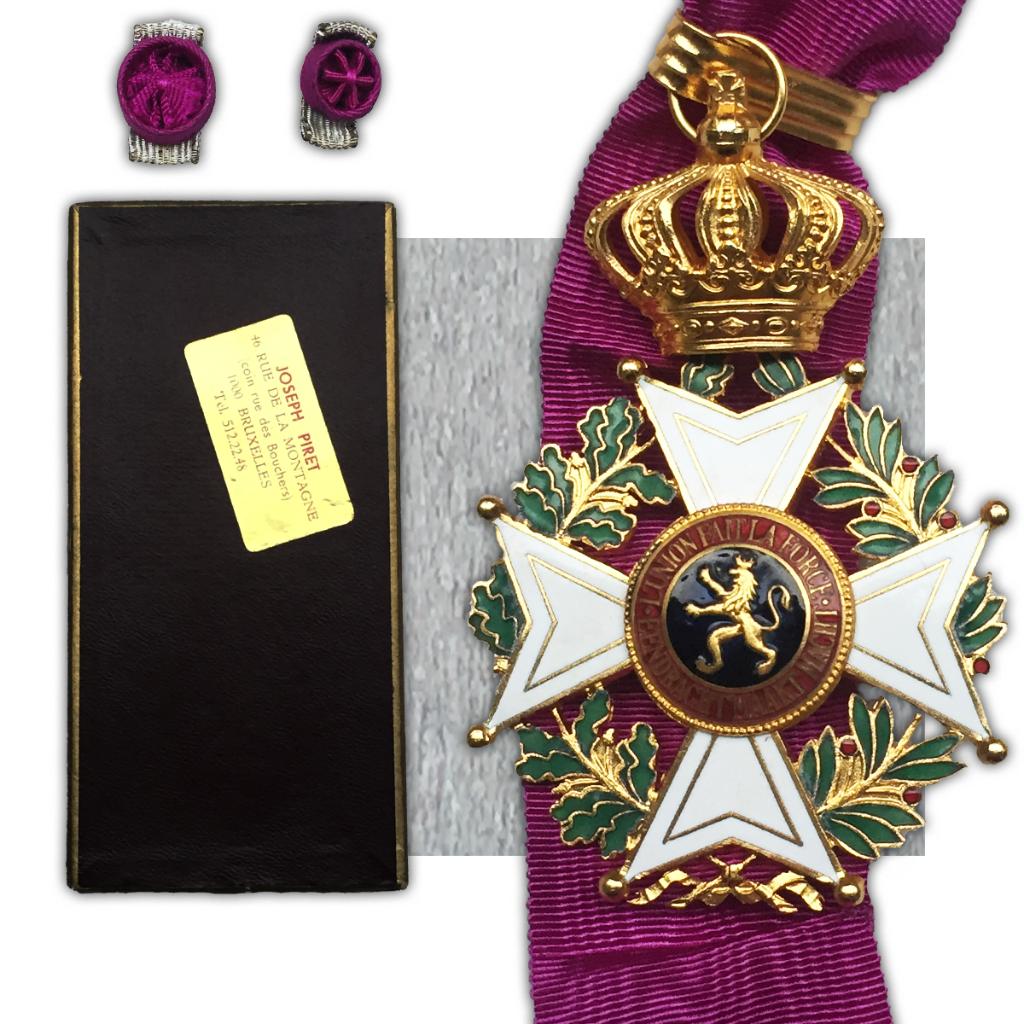 🚨ABL RARE BIJOU COMMANDEUR ORDRE LEOPOLD 1ER JOSEPH PIRET, Envoi, Autres, Ruban, Médaille ou Ailes