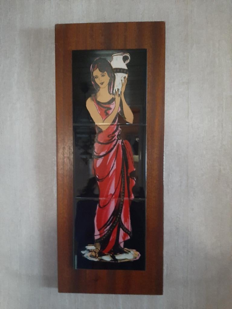 Belle décoration murale en carrelage rétro pour femme avec p, Enlèvement ou Envoi