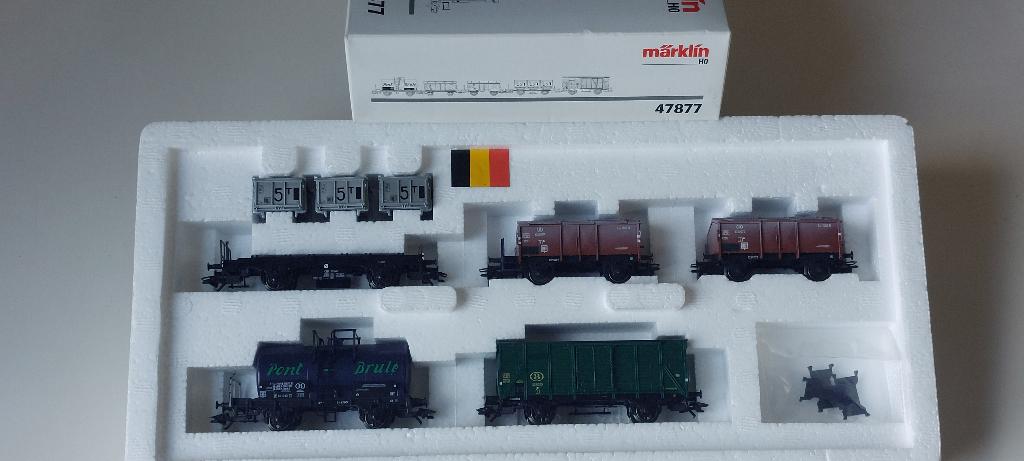 SNCB/NMBS MARKLIN SET DE 5 WAGONS OLD TIMER*HO*AC* 47877, Courant alternatif, Wagon, Comme neuf, Märklin