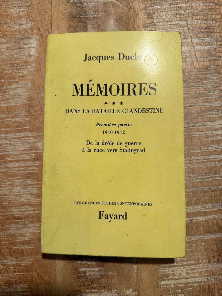 Mémoires dans la bataille clandestine, première partie -, Livres, Guerre & Militaire, Utilisé, Général, Deuxième Guerre mondiale