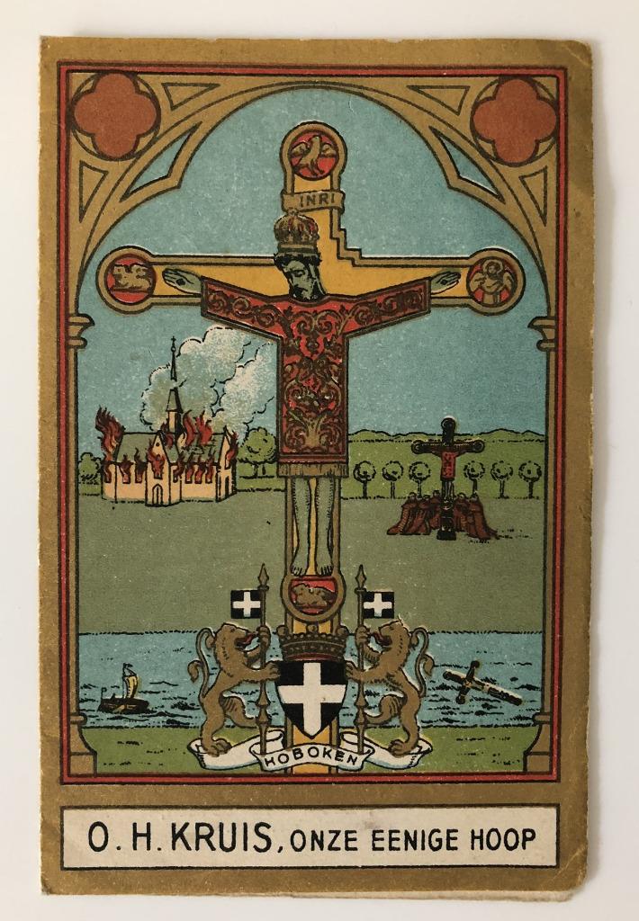 Devotieprentje Heilig Kruis Hoboken, Verzamelen, Bidprentjes en Rouwkaarten, Bidprentje, Ophalen of Verzenden