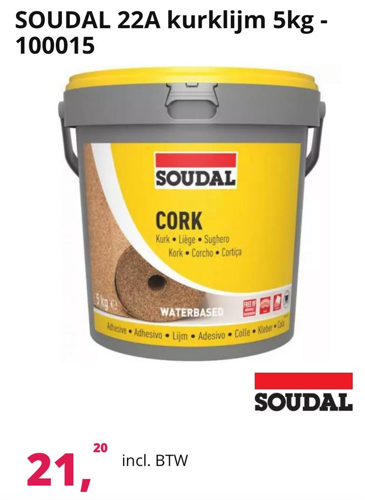 Colle à liège SOUDAL 5 kg, Bricolage & Construction, Enlèvement, Comme neuf