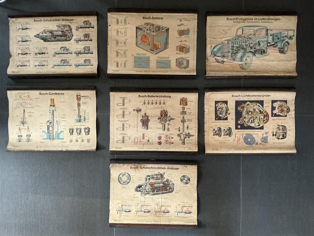 Plaques pédagogiques vintage Robert Bosch GmbH Lehrmittel, Antiquités & Art, Enlèvement ou Envoi