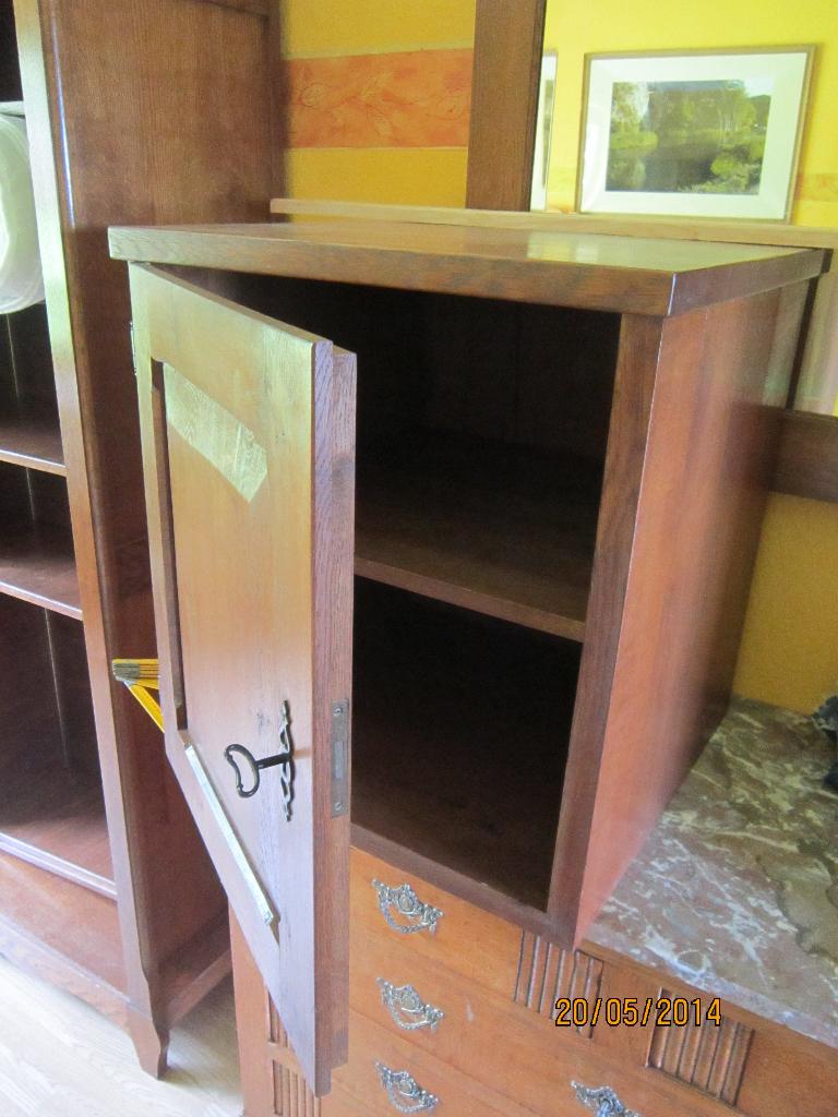 Petit meuble table cubique 1 porte en chêne Adam D, Maison & Meubles, Enlèvement, Utilisé, Chêne