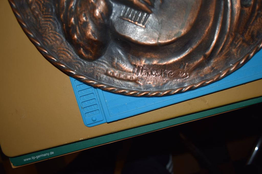 Plateau en cuivre signé, Antiquités & Art, Antiquités | Bronze & Cuivre, Cuivre, Enlèvement ou Envoi