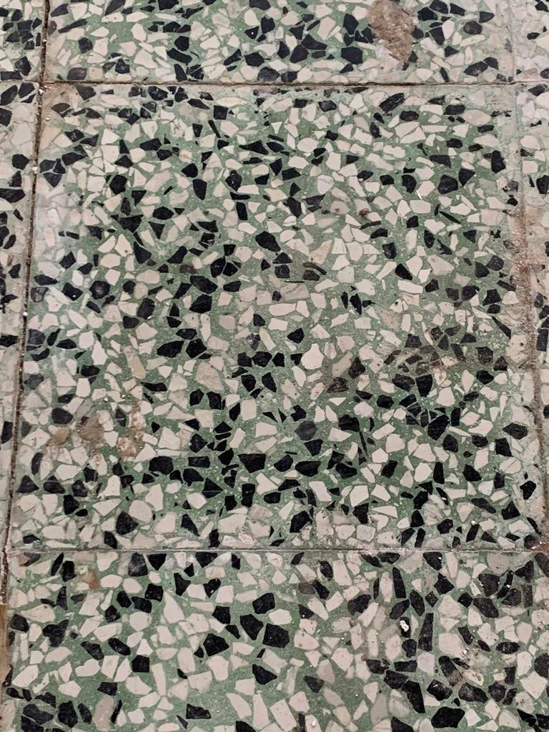 Dalles Terrazzo vert blanc noir à donner, Bricolage & Construction, Enlèvement, Utilisé
