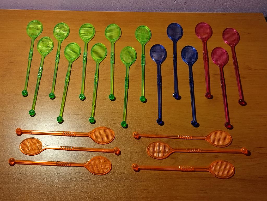 21 mélangeurs à cocktail raquette de tennis vintage année 90, Enlèvement