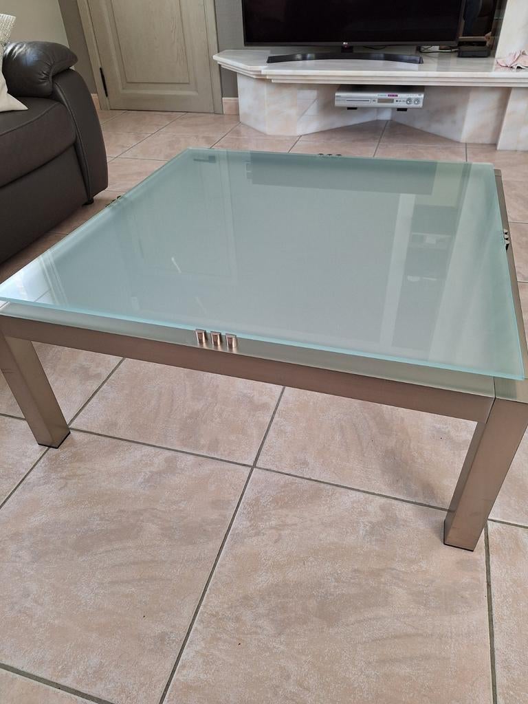 table basse, Maison & Meubles, Enlèvement, Utilisé, Verre