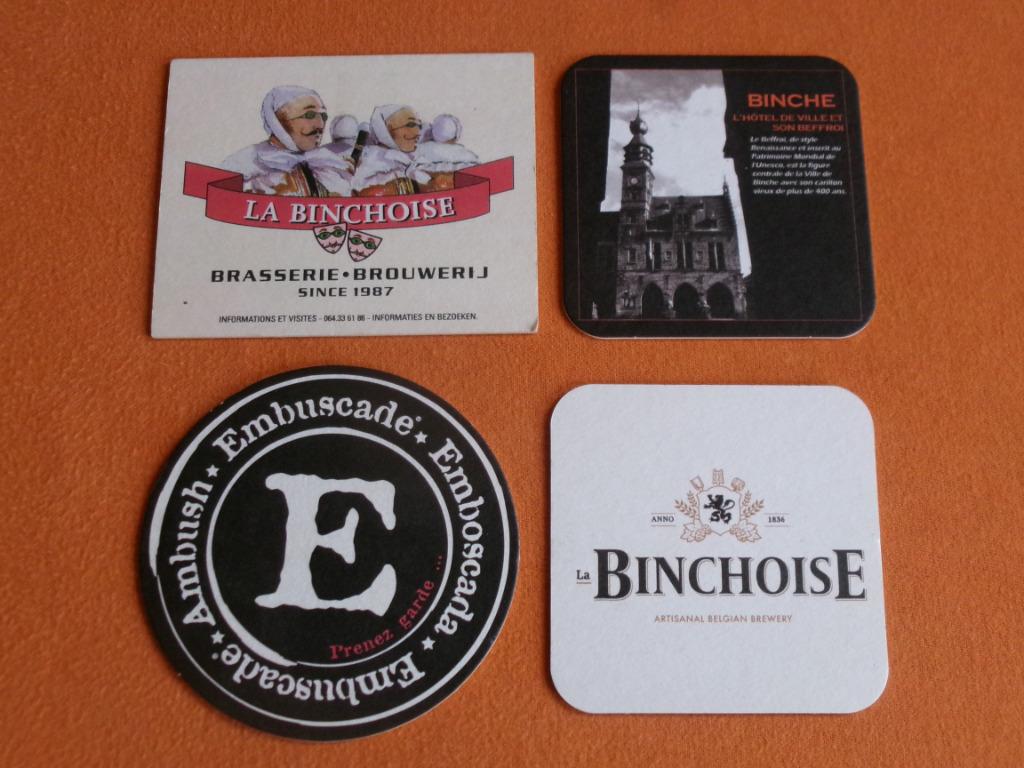 LOT DE 4 SOUS - BOCKS ** BINCHE **, Enlèvement ou Envoi, Utilisé, Sous-bock, Autres marques