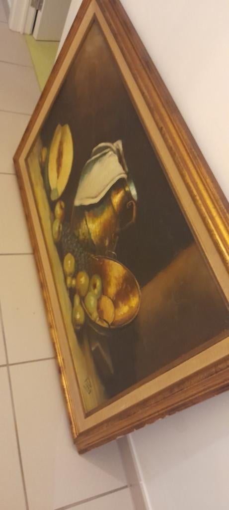 Grande peinture flamande signé, nature morte fruits, Antiquités & Art, Enlèvement