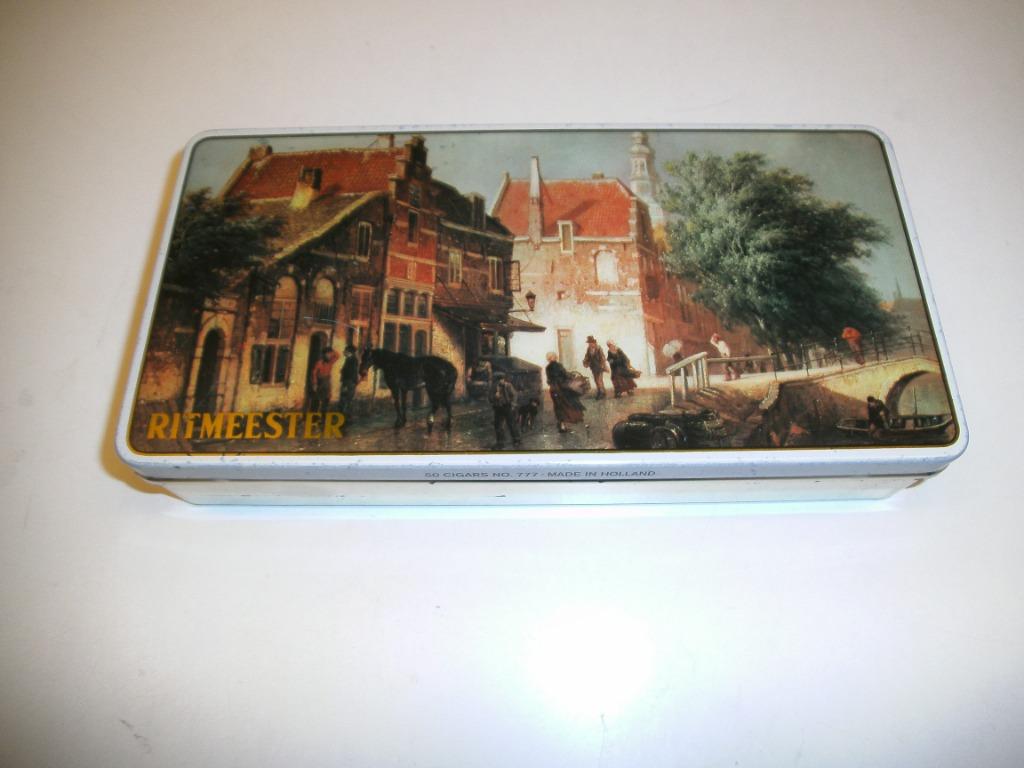 Boîte à cigares en étain Ritmeester n 777 (Verzam-004), Enlèvement ou Envoi, Utilisé, Boite à tabac ou Emballage