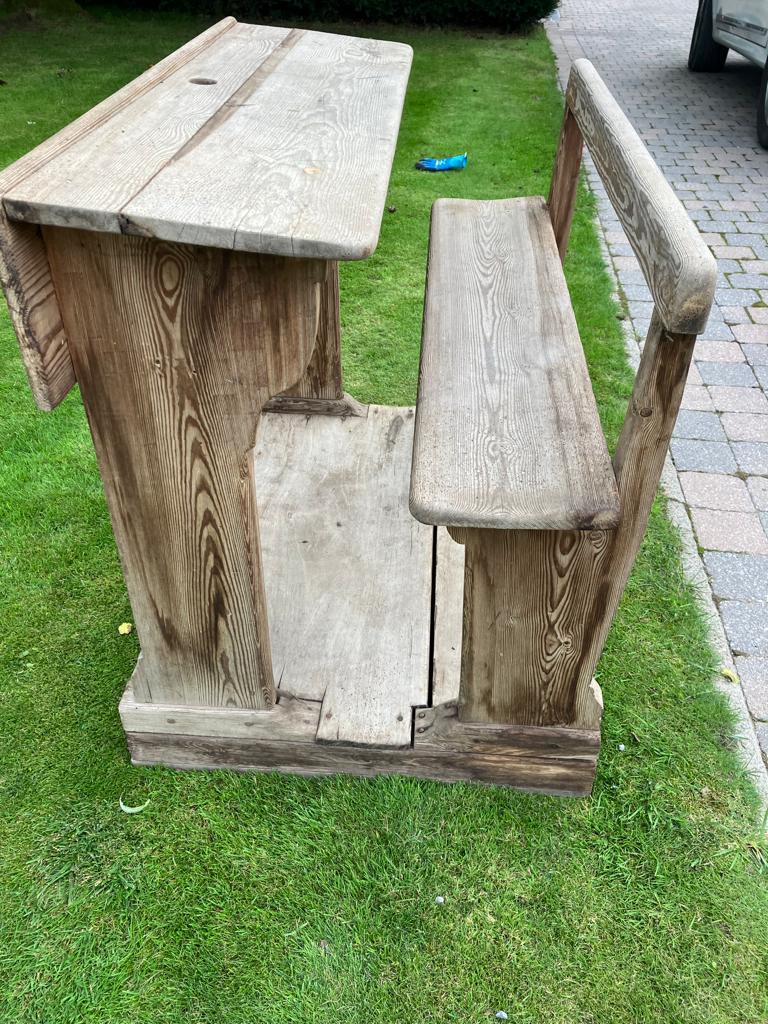 Schoolbankje in hout, Enlèvement ou Envoi