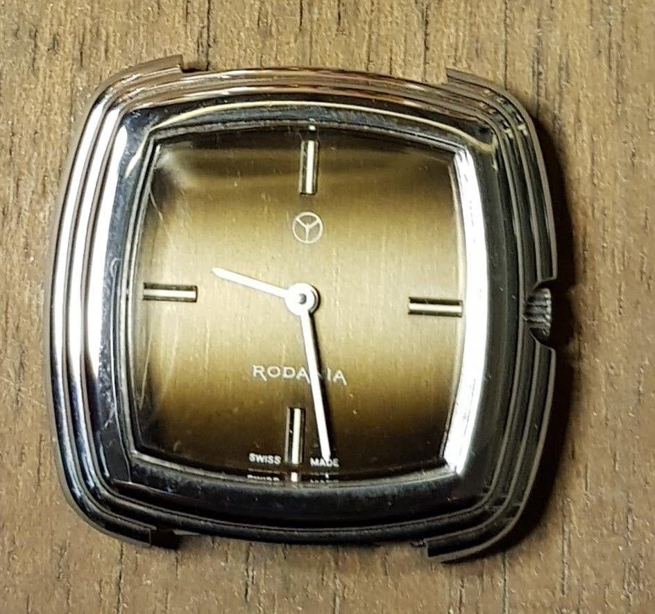 Uurwerk RODANIA pols mannen vintage., Handtassen en Accessoires, Horloges | Heren, Overige merken, Leer, Staal, Polshorloge