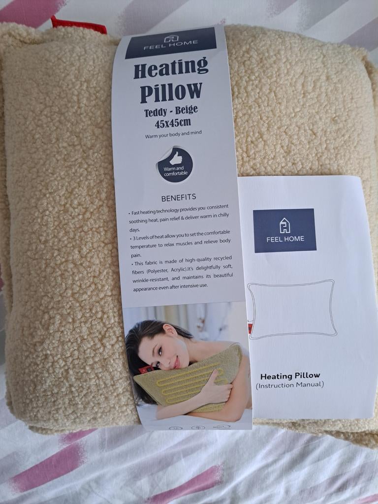 Nieuw warmtekussen. Teddy.
3 standen. Oplaadbaar. 45x45 cm, Ophalen, Beige