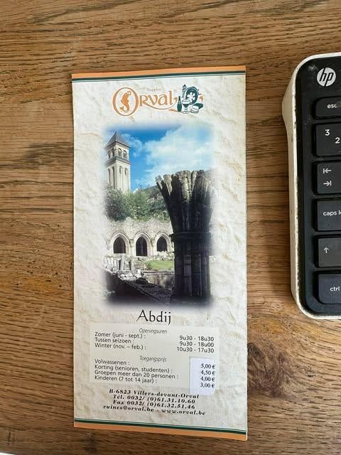 trappist orval folder abdij, Verzamelen, Biermerken, Ophalen of Verzenden, Nieuw, Overige typen, Overige merken