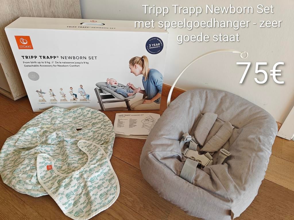 Tripp Trapp Newborn Set met speelgoedhanger zeer goede staat, Kinderen en Baby's, Kinderstoelen, Zo goed als nieuw, Hangstoel
