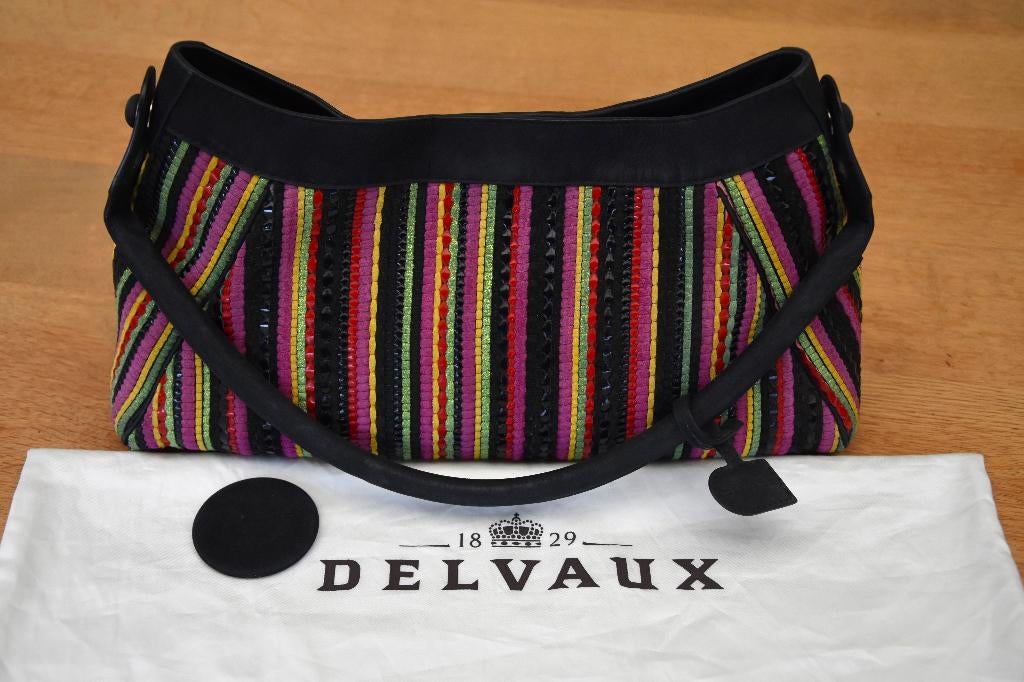 Delvaux Capri – Toile de Cuir Lipstick, Enlèvement, Comme neuf, Autres couleurs, Sac à bandoulière