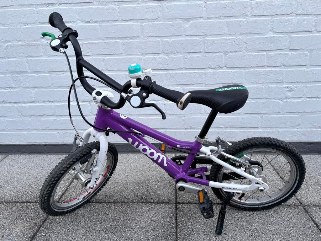 Woom 2 + accessoires, Fietsen en Brommers, Fietsen | Kinderfietsjes, Zo goed als nieuw, Minder dan 16 inch, Ophalen