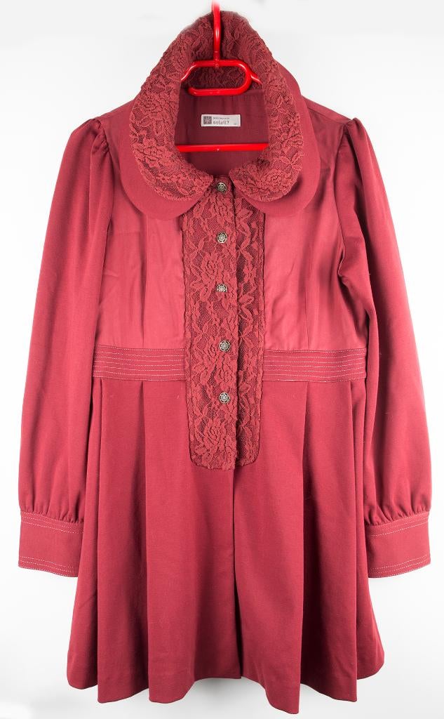 Bordeauxrode vintage-look jurk van Soleil, Kleding | Dames, Ophalen of Verzenden, Maat 38/40 (M)