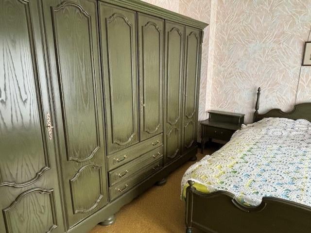 olijfgroene slaapkamer landelijke stijl, Huis en Inrichting, Slaapkamer | Complete slaapkamers, Ophalen, Gebruikt, Tweepersoons