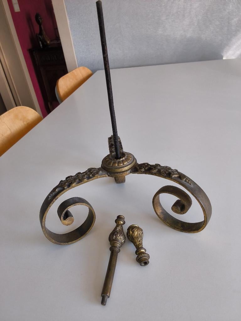Ancien pied lampe/lampadaire/candélabre bronze doré + pièces, Enlèvement ou Envoi, Bronze
