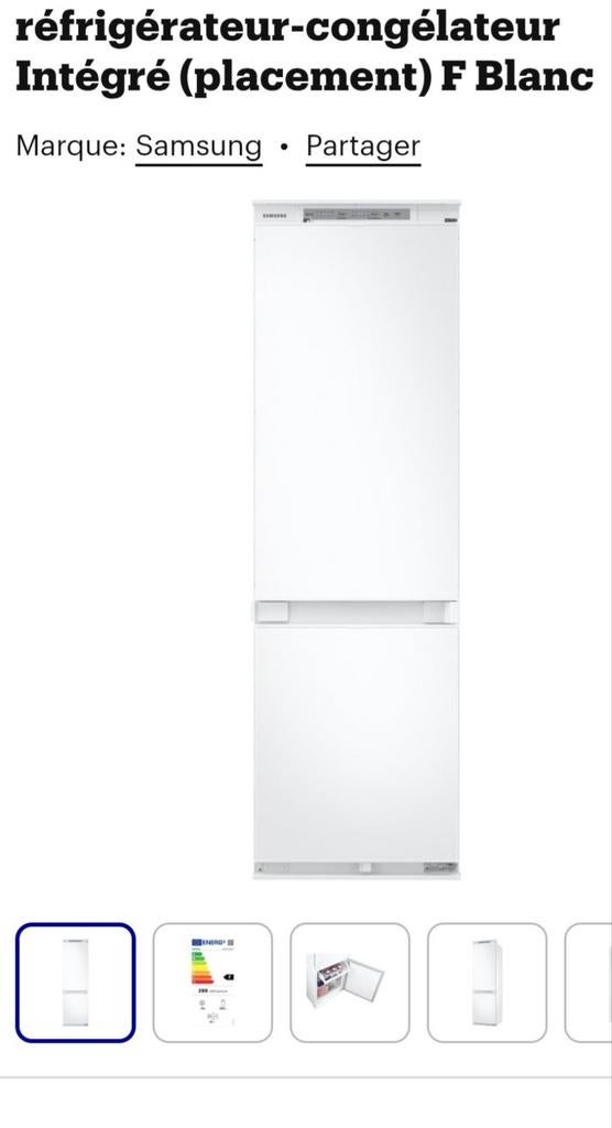 Combiné réfrigérateur congélateur Samsung intégrable 177c, Enlèvement, Congélateur