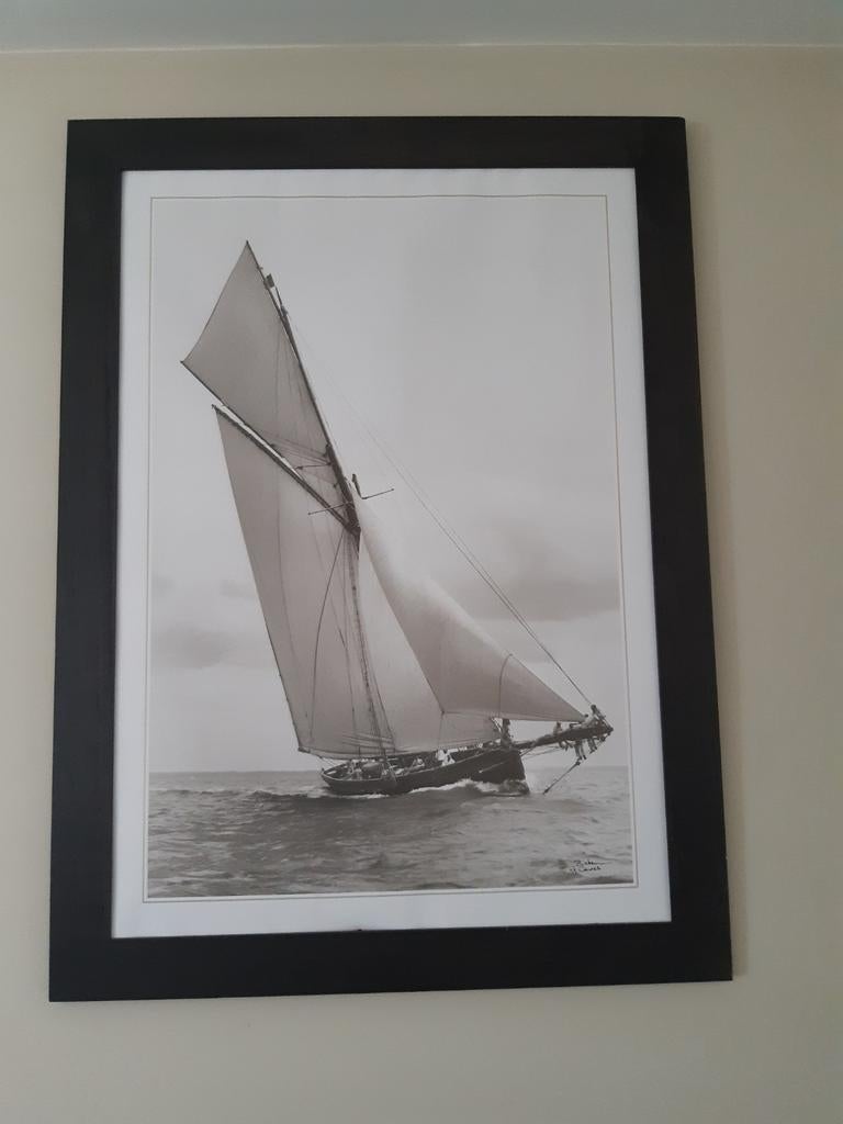 kader met prent boot 1m15x83cm, Verzamelen, Scheepvaart, Ophalen