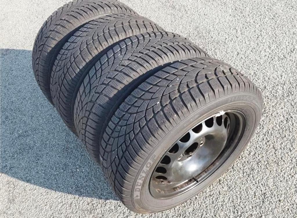 Jantes et pneus hiver 205/60-16 pour Audi, VW, Seat et Skoda, Pneus et Jantes, Pneus hiver, 16 pouces, 205 mm