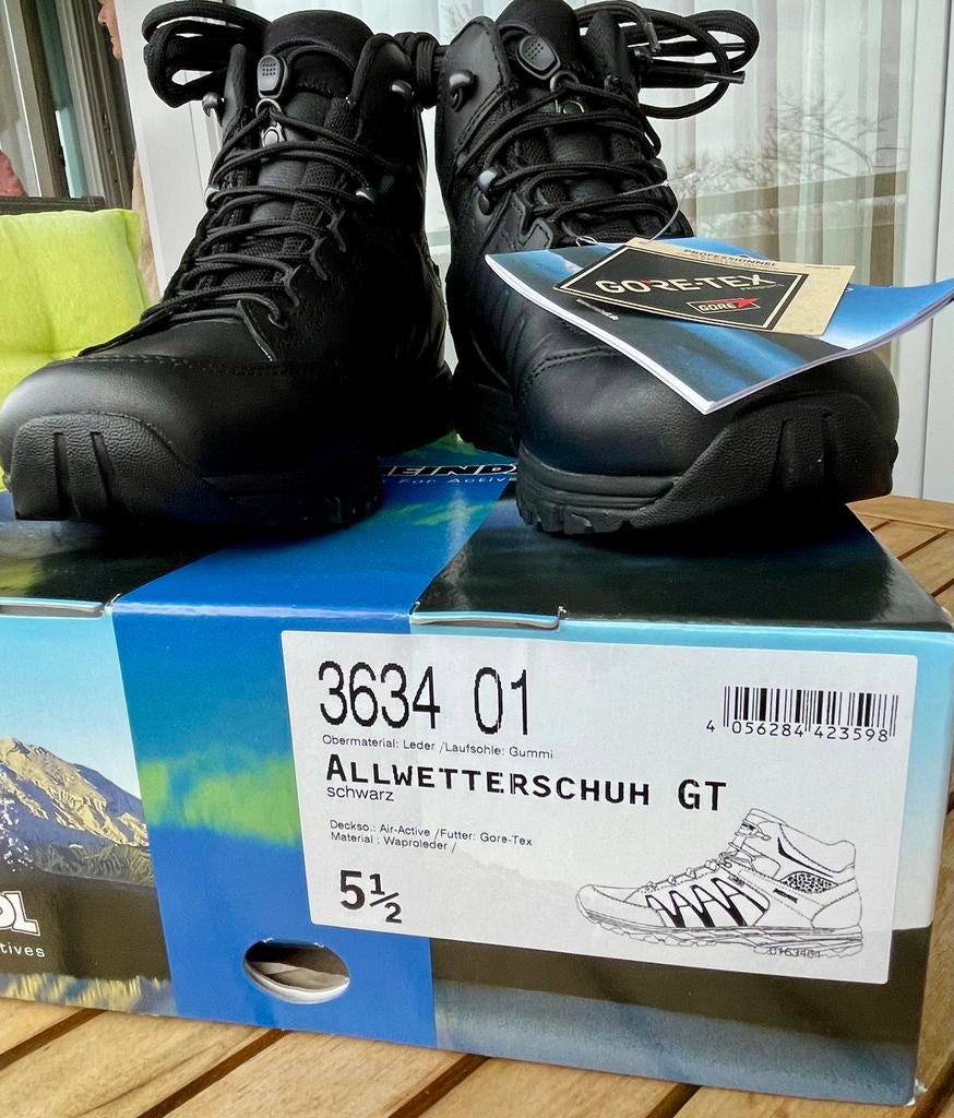 Bottes de marche Meindl en cuir noir/ neuf/40, Enlèvement ou Envoi, Neuf, Chaussures