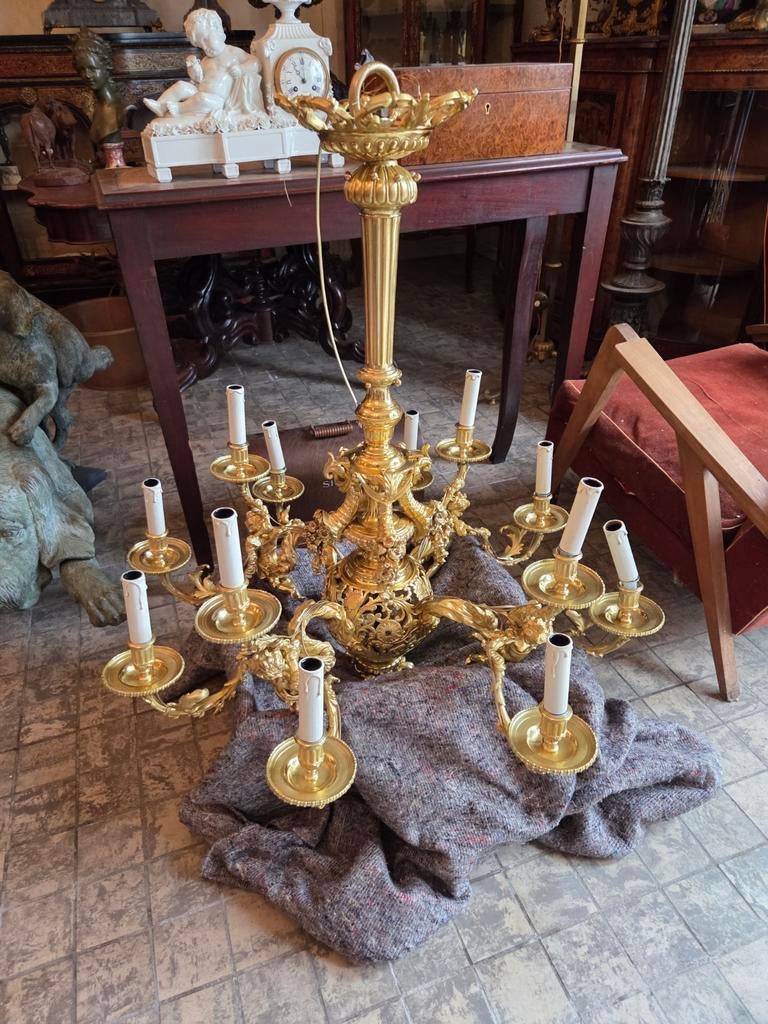 Très belle lampe ancienne en bronze, Antiquités & Art, Enlèvement