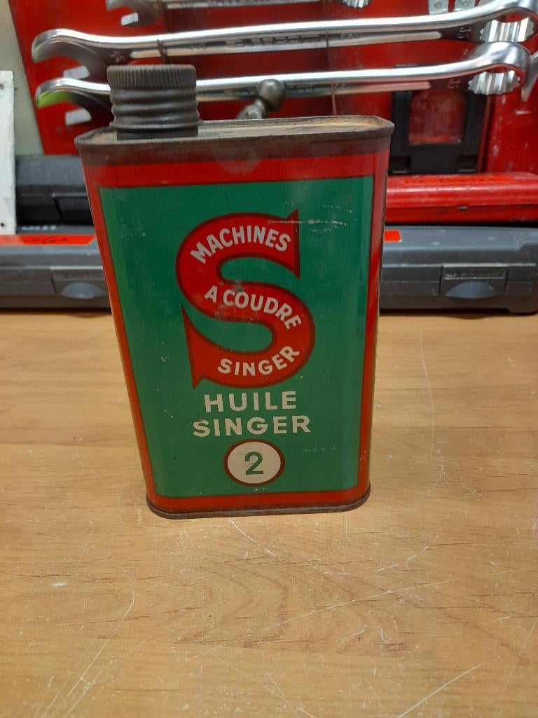 Old Singer 2 lege oliekan, Verzenden, Gebruikt, Overige typen