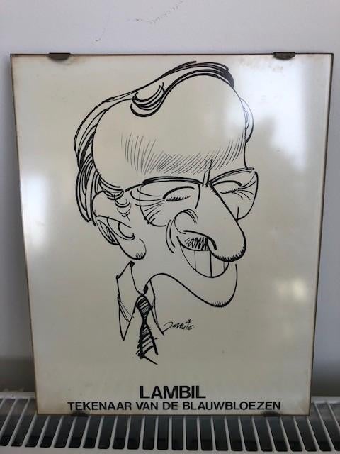 karikatuur LAMBIL (Blauwbloezen) 20 x 25, Ophalen