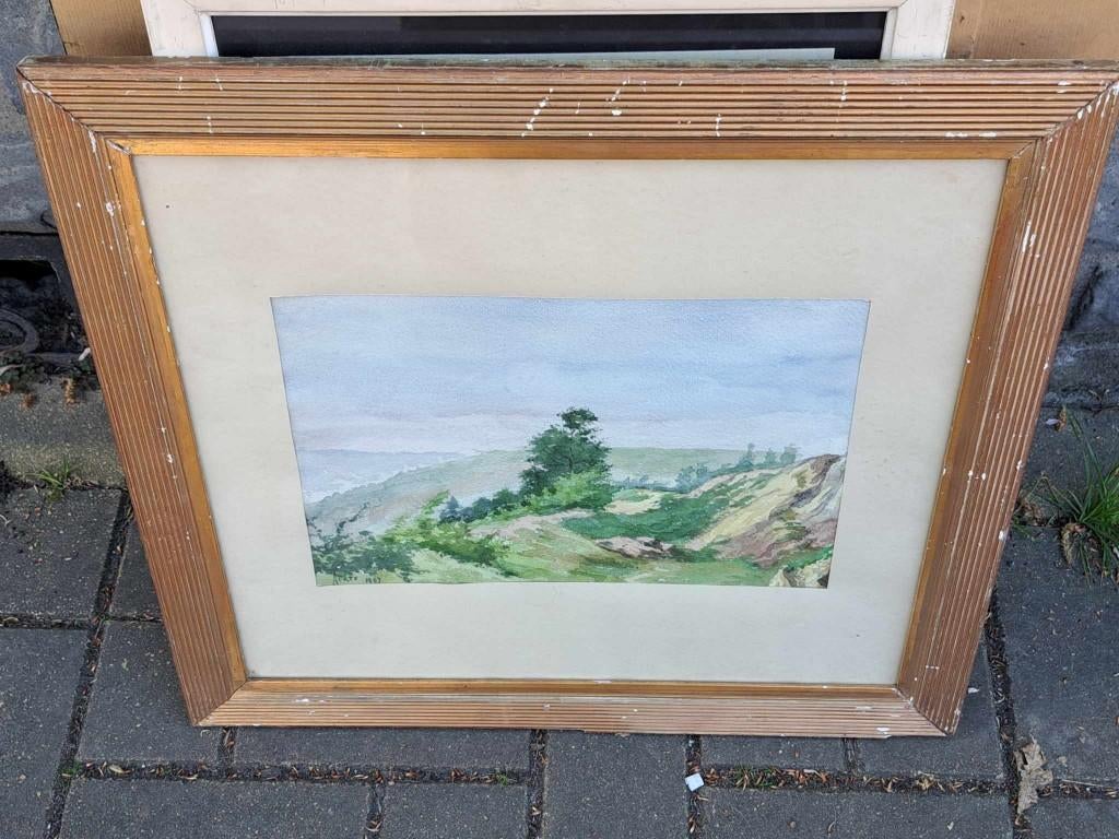 aquarelle paysage signe Pierre Marcel AERTS, Ophalen of Verzenden