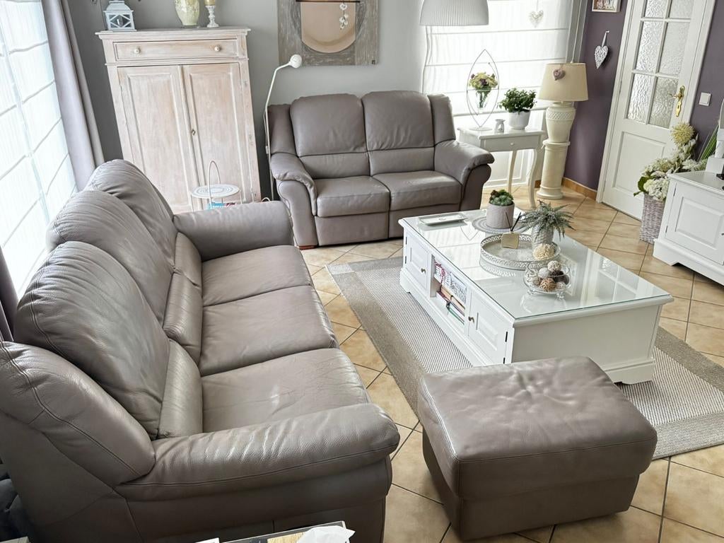 Salon cuir Château D'Axe, Enlèvement, Utilisé, Cuir, Classique élégant