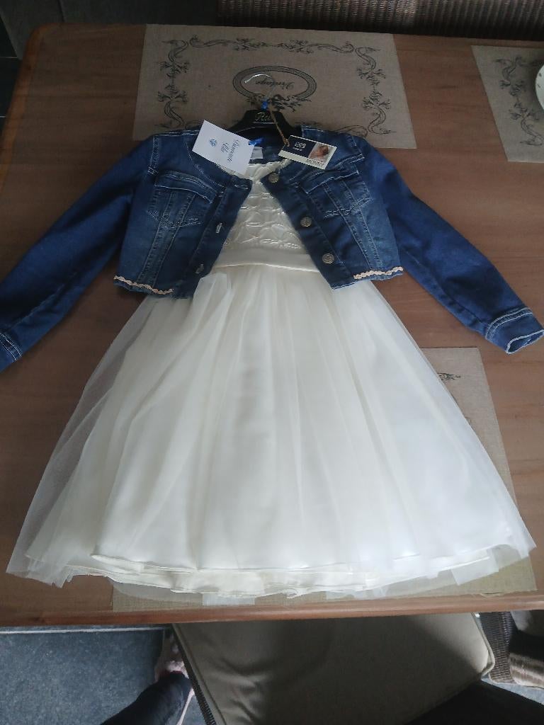 Mooi communiekleedje maat 128, Kinderen en Baby's, Kinderkleding | Maat 128, Zo goed als nieuw, Meisje, Jurk of Rok, Ophalen