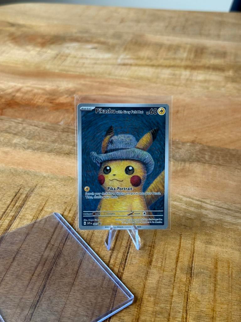 Pikachu grey felt hat x van gogh | pokemon ✅✅✅, Ophalen of Verzenden, Zo goed als nieuw, Booster
