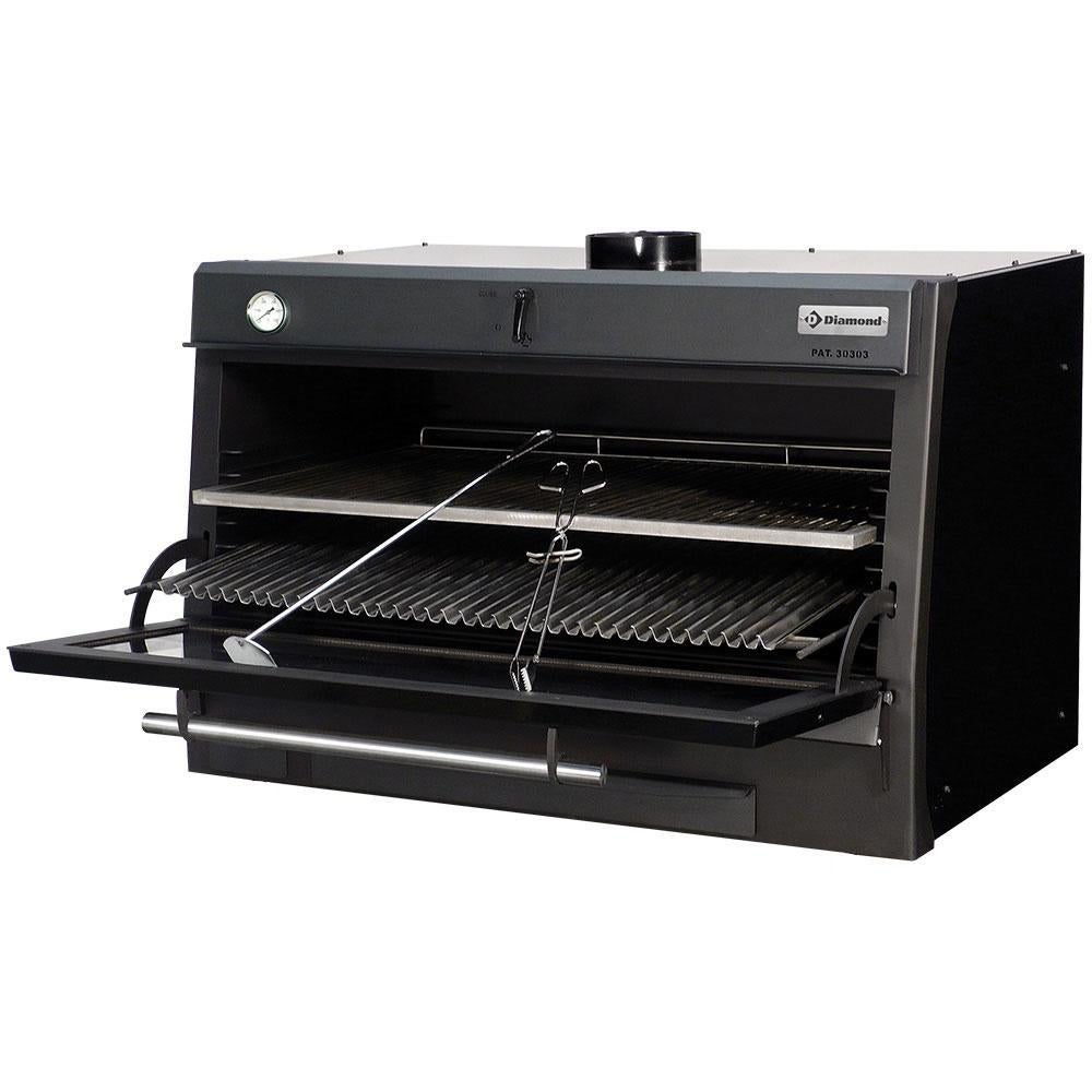 Promo Four-BBQ à charbon, GN 2/1 + GN1/1 (120 Kg/h)/Noir, Enlèvement ou Envoi