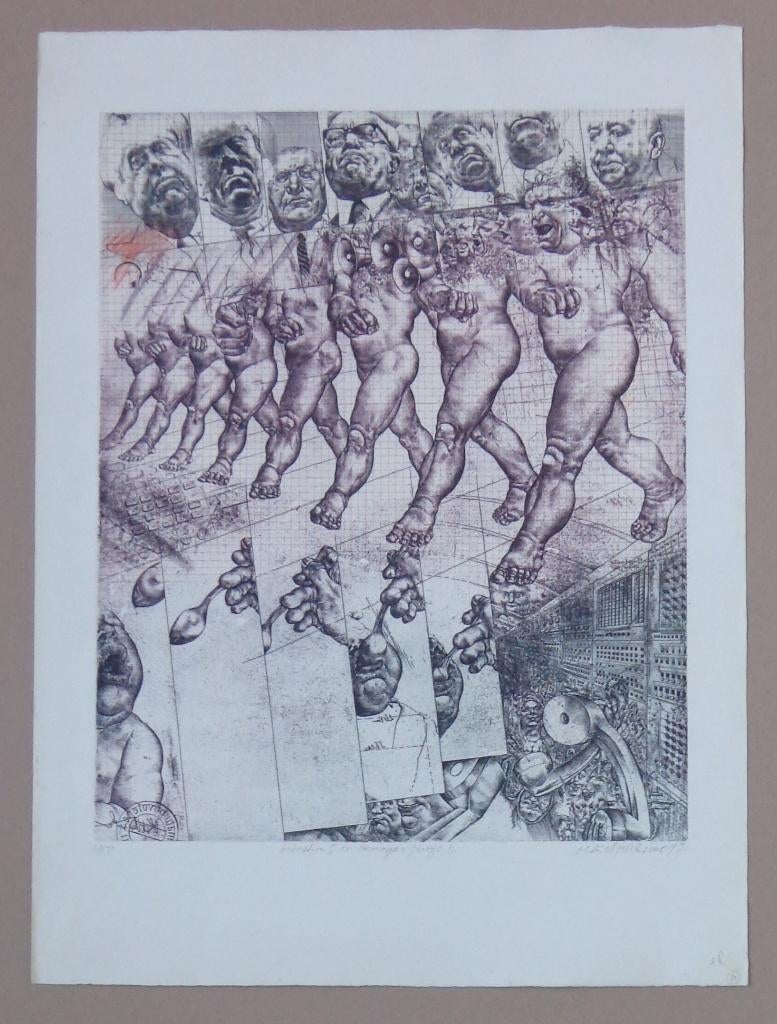 OLDRICH KULHANEK / SITUATION 5 / KLEURETS / 65x48cm / SIG, Ophalen of Verzenden