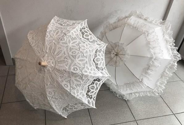 Parasol de mariage victorien en dentelle et satin 😍💑💑🤗👌, Bijoux, Sacs & Beauté, Parapluies, Comme neuf, Blanc, Transparant