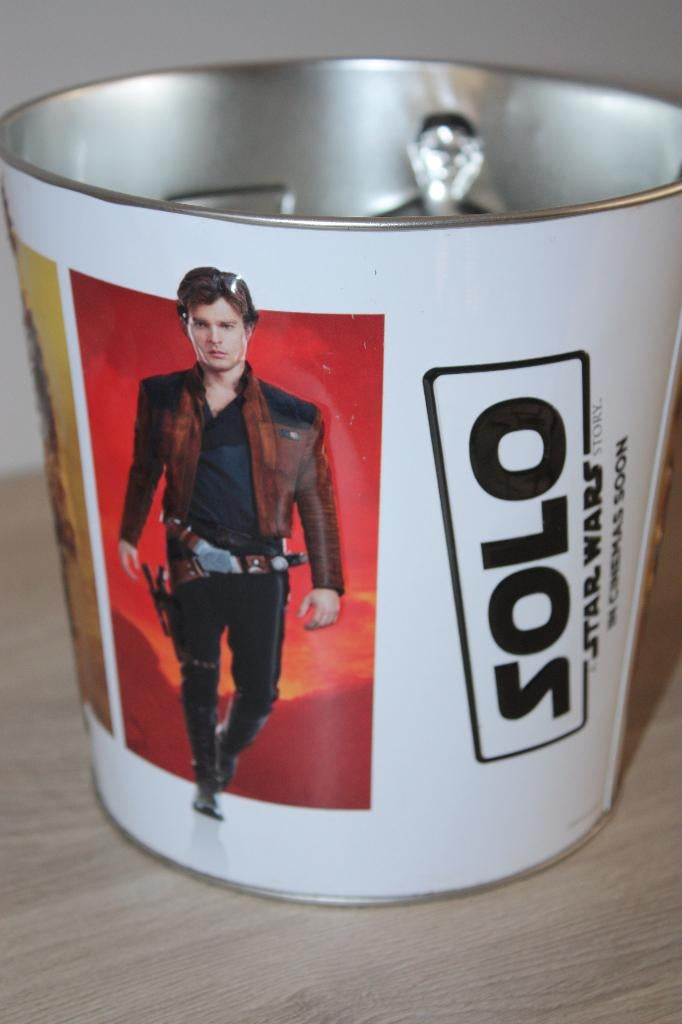 Star Wars , Solo , popcorn blik , emmer 16 cm hoog , 2018, Verzamelen, Star Wars, Zo goed als nieuw, Gebruiksvoorwerp, Ophalen of Verzenden