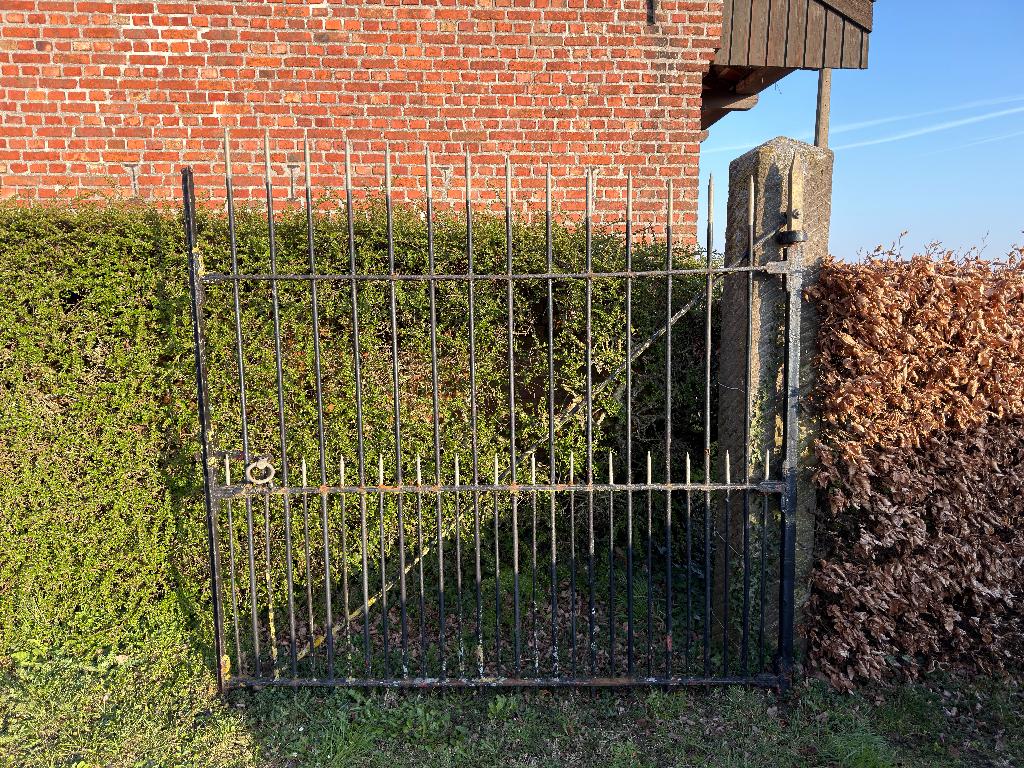 Smeedijzeren poort herenhoeve incl. natuurstenen zuilen, Ophalen, Met poort, Gebruikt, Overige typen