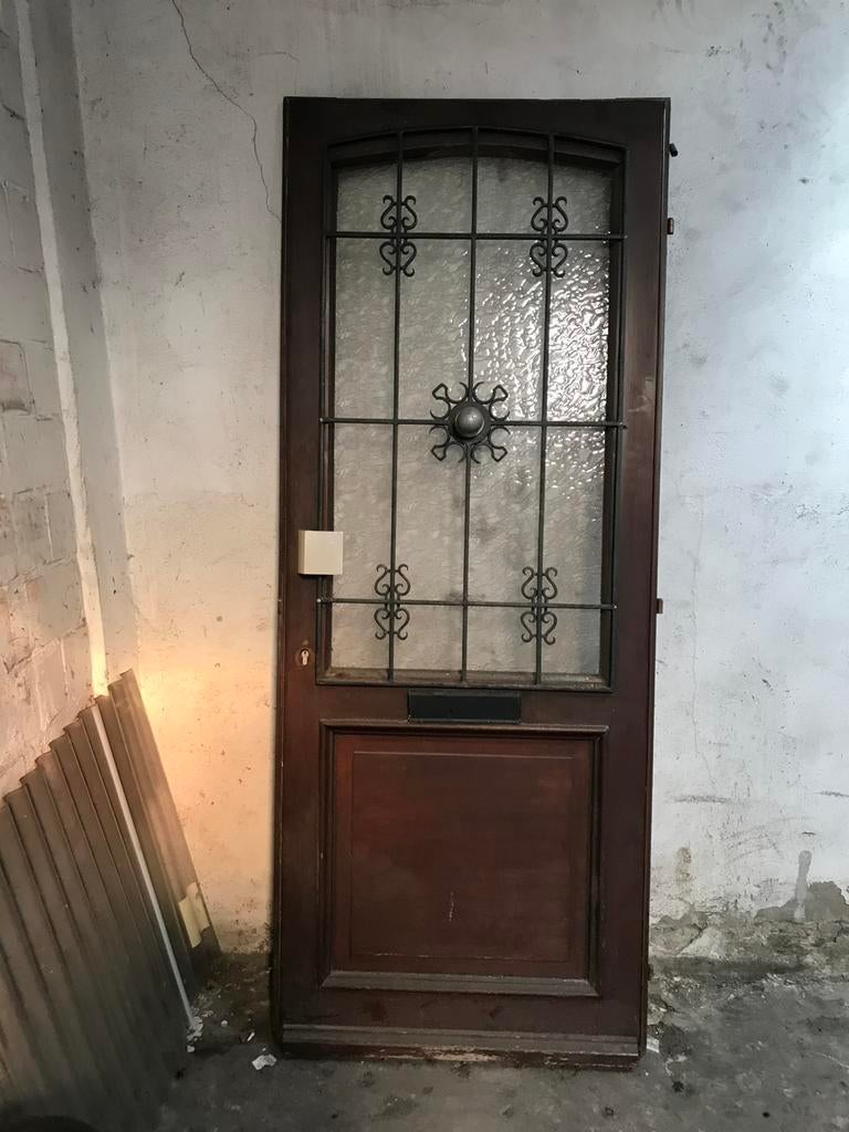 Voordeur buitendeur meranti, Doe-het-zelf en Bouw, Deuren en Vliegenramen, Ophalen, Gebruikt, Glas, Buitendeur