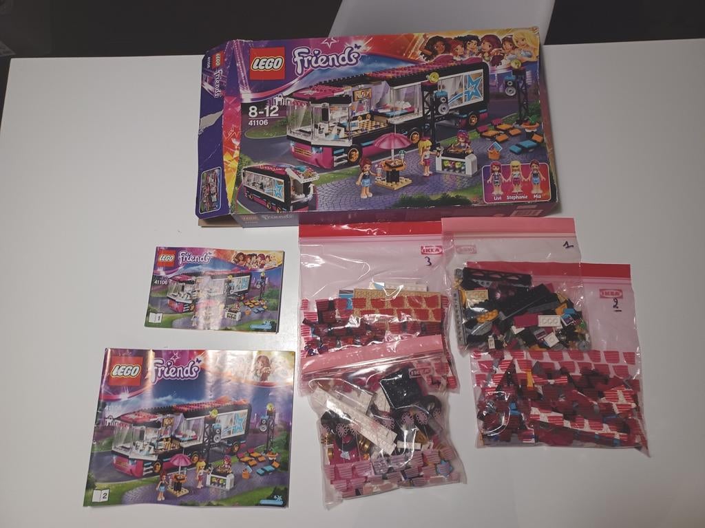 Lego Friends popster Toerbus, Ophalen of Verzenden, Complete set, Lego