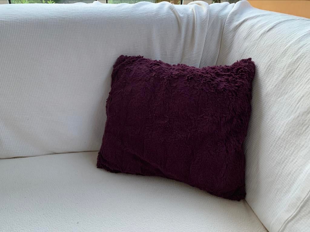 zacht kussentje in wijnrood, Ophalen