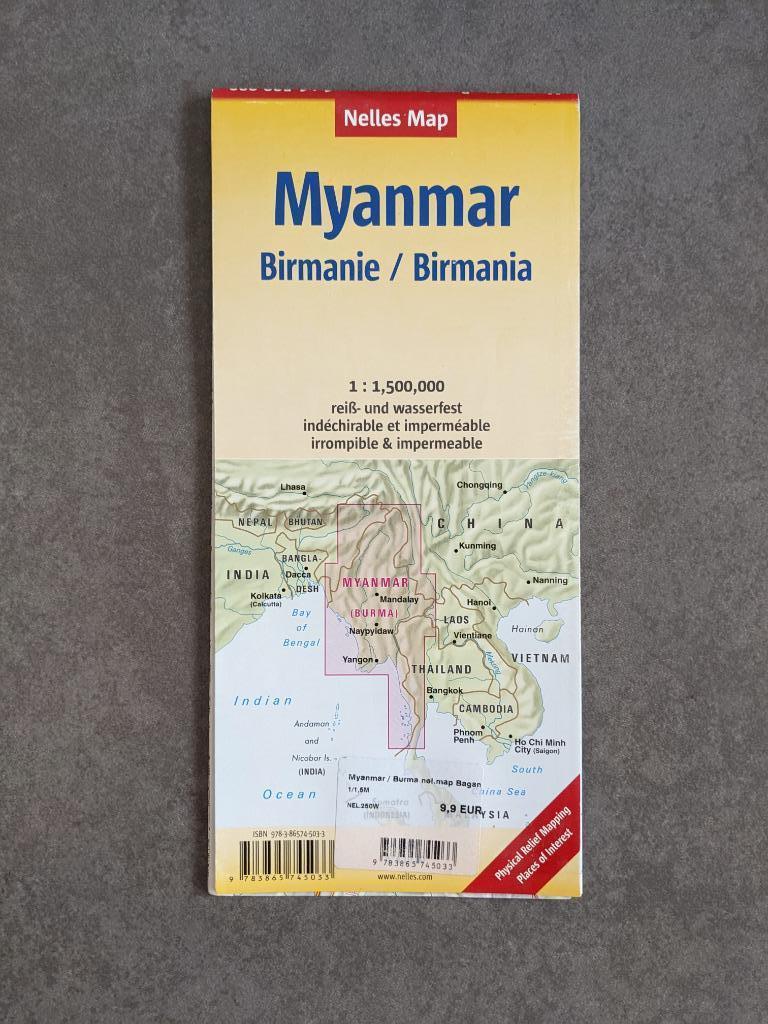 Nelles Map Myanmar (1:1 500 000), Overige gebieden, 2000 tot heden, Ophalen of Verzenden, Nelles Map