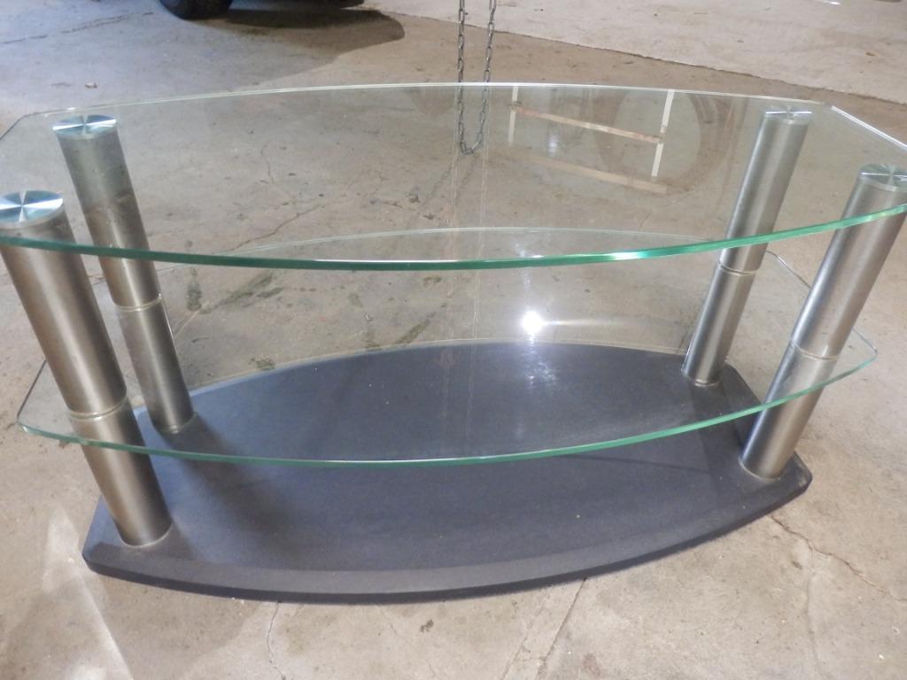 A vendre  petite table ovale moderne pour salon, Moins de 50 cm, Verre, 50 à 100 cm, Comme neuf