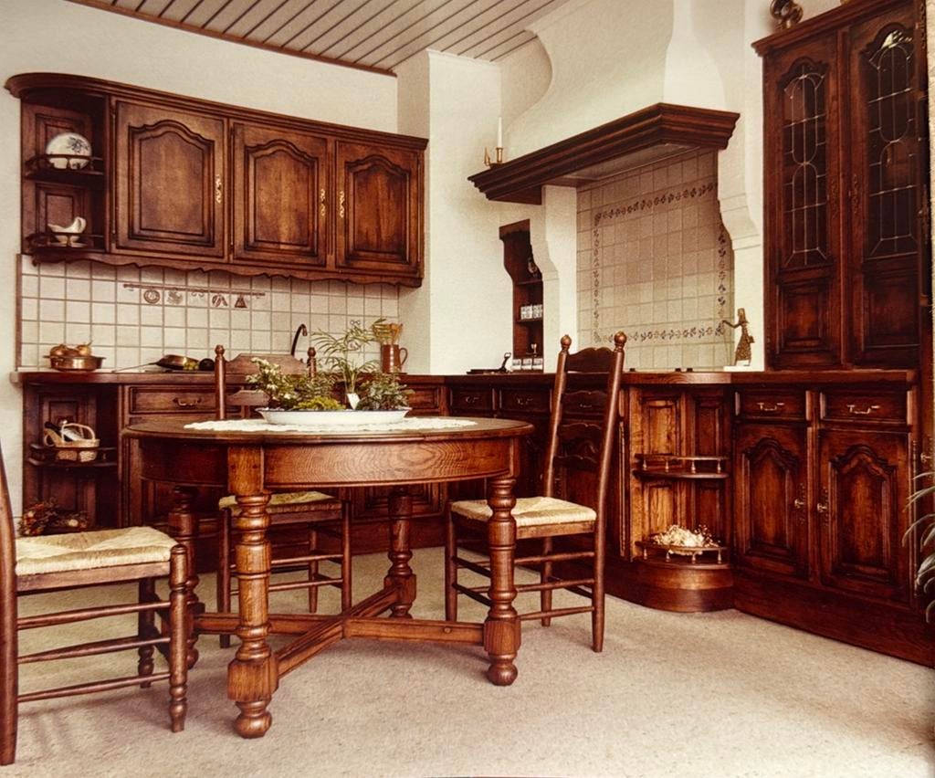 Massieve landelijke keuken in eik ( excl. tafel/stoel), Huis en Inrichting, Keuken | Complete keukens, Ophalen, Hout