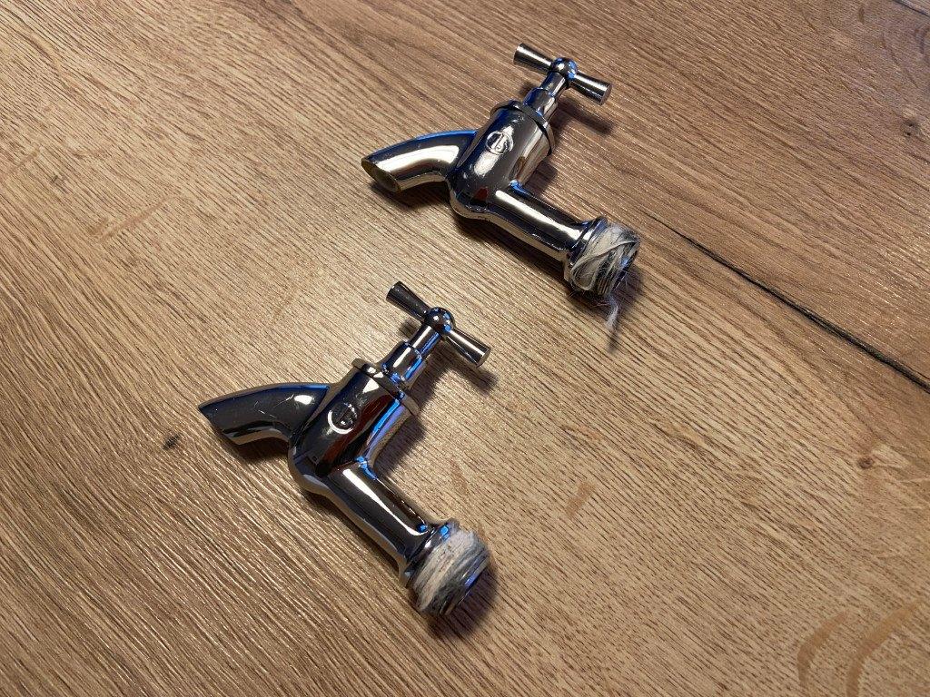 2 robinets pour l'évier, Bricolage & Construction, Enlèvement ou Envoi, Comme neuf, Cuivre, Robinet