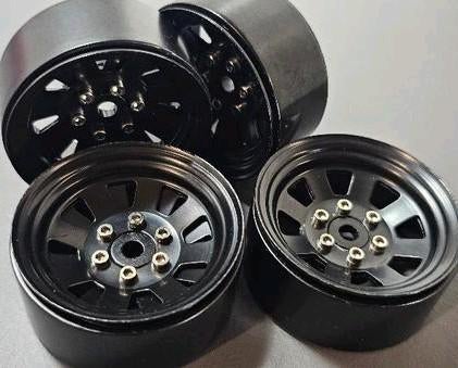 RC crawler velgen 1.9 ijzer – zwart satijn – set van 4, Elektro, Ophalen of Verzenden, Zo goed als nieuw, Schaal 1:10